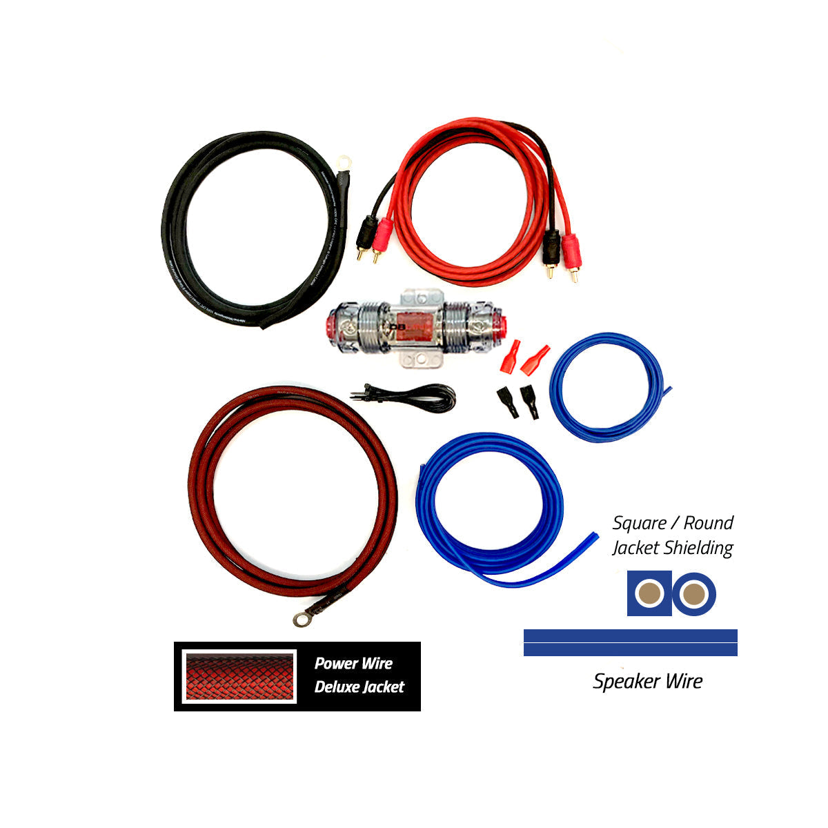 DB Link MAK4-17 : 17ft Marine / Power Sports 4 GA. Amplifier Wiring Kit