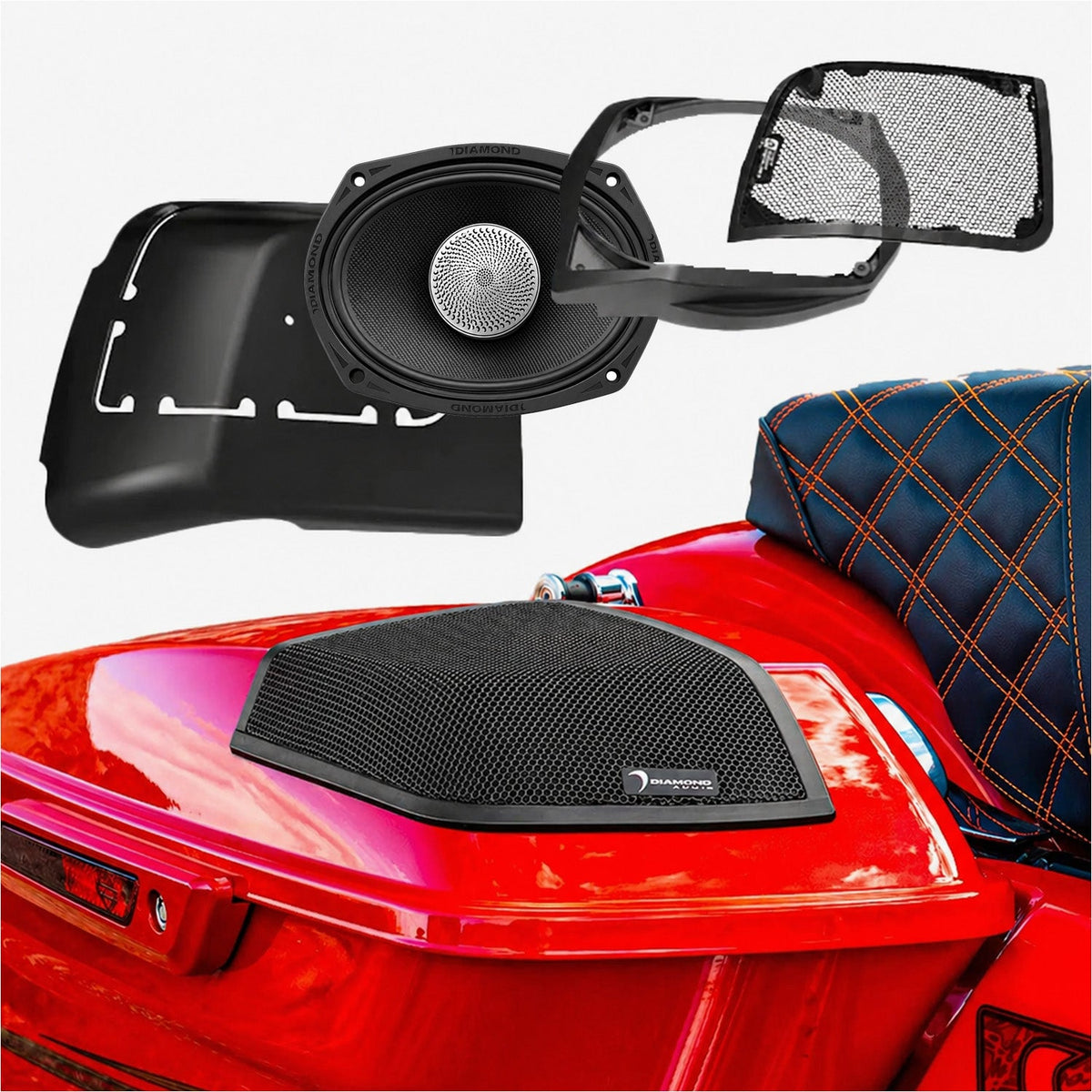 Diamond Audio 2014-2023 Harley Davidson® Cut In Speaker Lid Kit with MS692NEO2 SPEAKERS (2Ω) - MS692NEO2LK