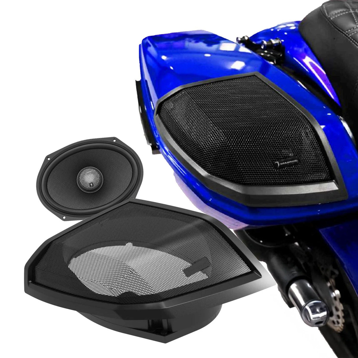 Diamond Audio 2024+ Harley Davidson Cut In Speaker Lid Kit with HXM69F4BK (4Ω) - MSHXM69F4BKLK24