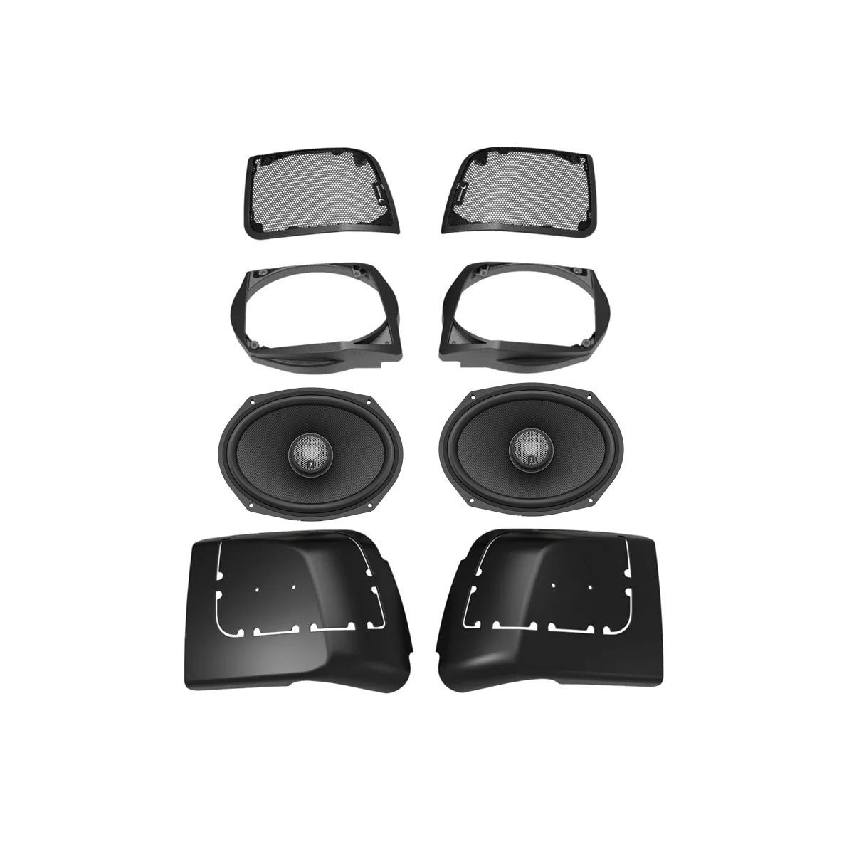 Diamond Audio 2014-2023 Harley Davidson Cut In SPEAKER Lid Kit with HXM69F4BK (4Ω) - MSHXM69F4BKLK