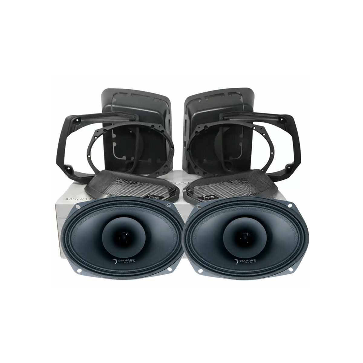 Diamond Audio 1998-2013 Harley Davidson® Cut-In Lid Kit with MP692 Speakers (2Ω) - MSMP692LK13