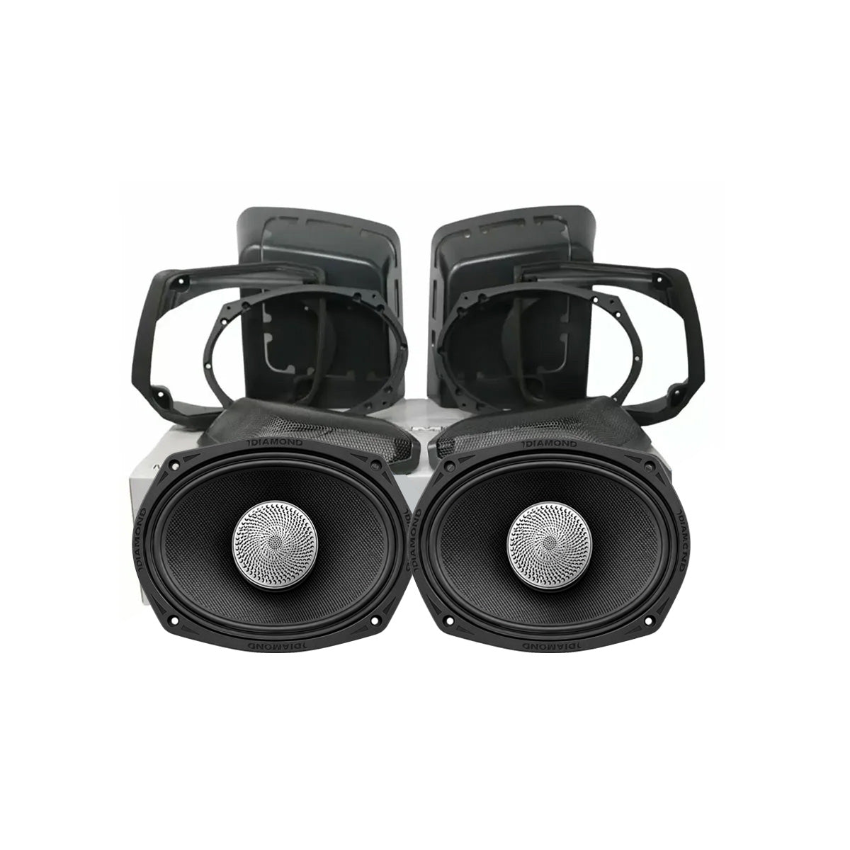 Diamond Audio 1998-2013 Harley Davidson Cut In Speaker Lid Kit with MS692NEO4 Speakers (4Ω) - MSMS692NEO4LK13