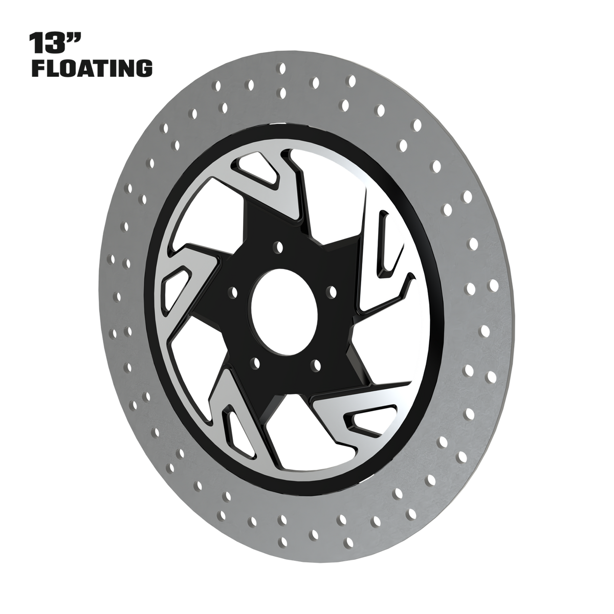 Hennessey 13" Floating Rotor in Black Contrast Cut