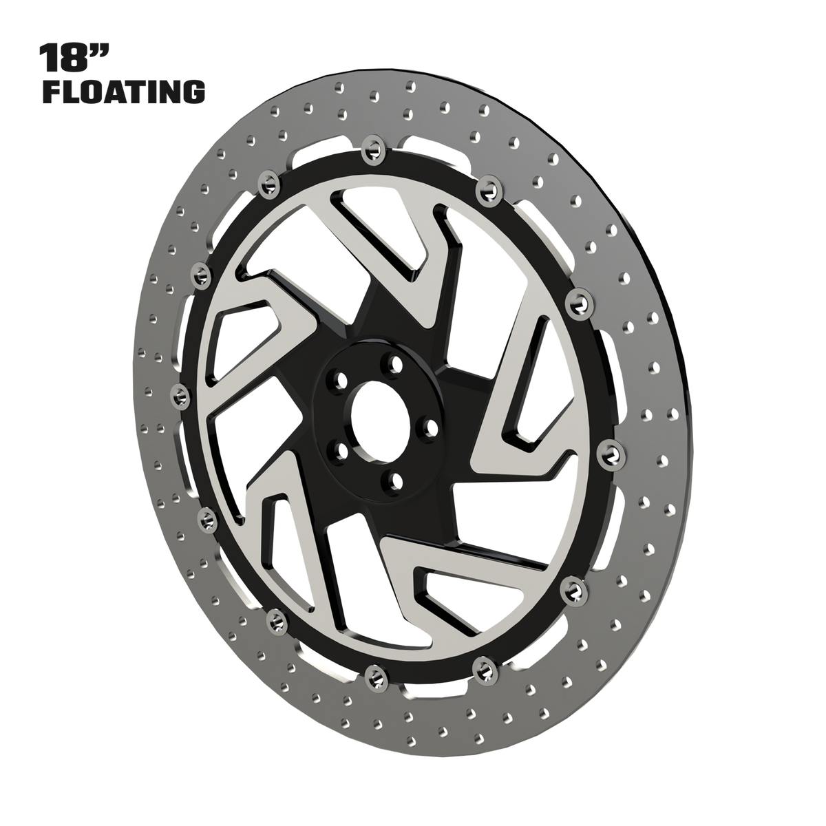 Hennessey 18" Floating Rotor in Black Contrast Cut