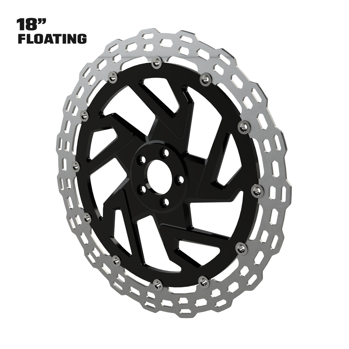 Hennessey 18" Floating Hex Rotor in Black