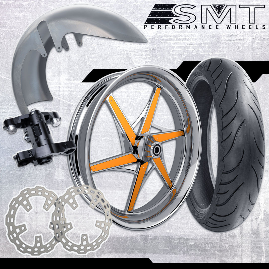 23x5.5 Harley-Davidson Chrome Fat Tire Bagger Kit