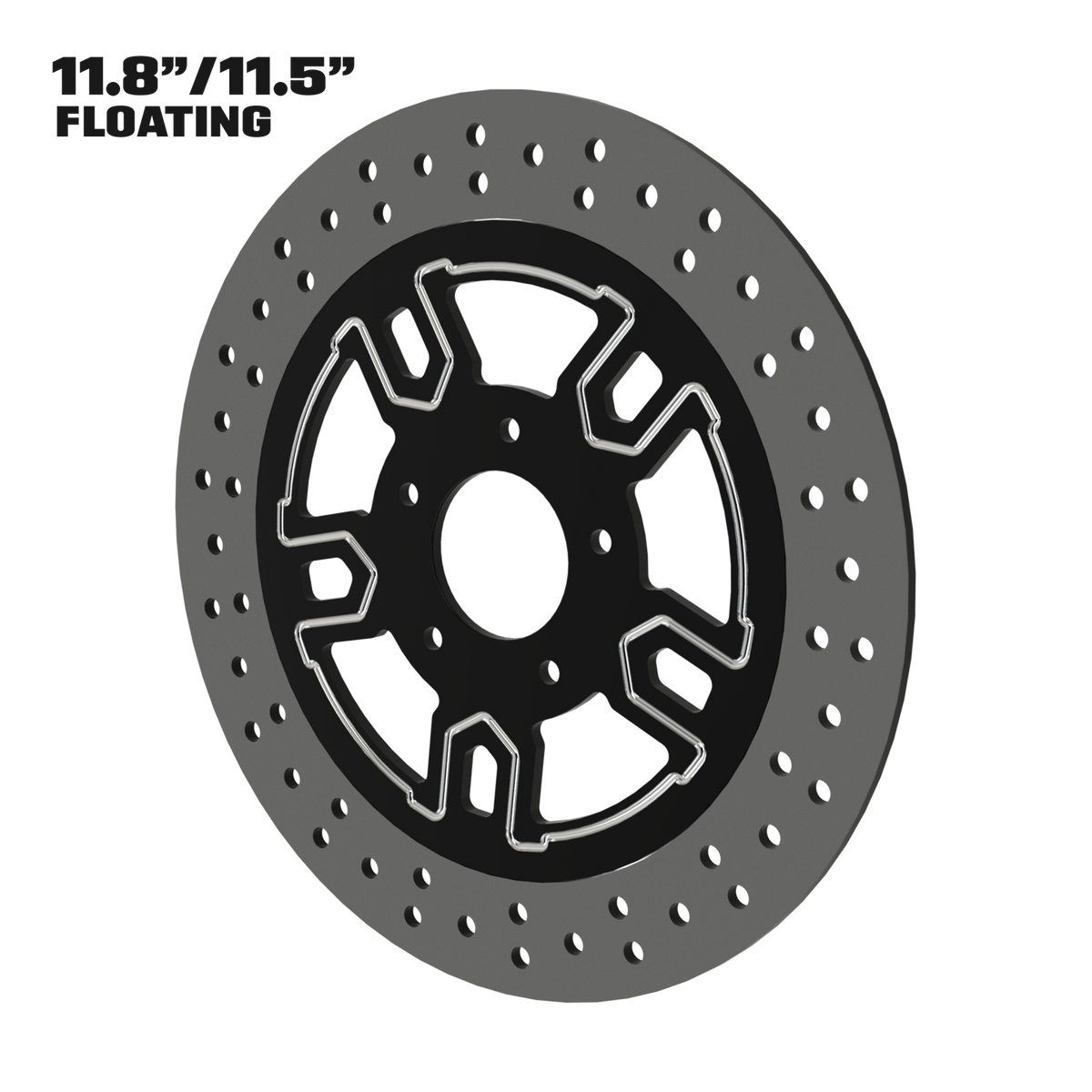 Race Tech 11" floating rotor in black double cut