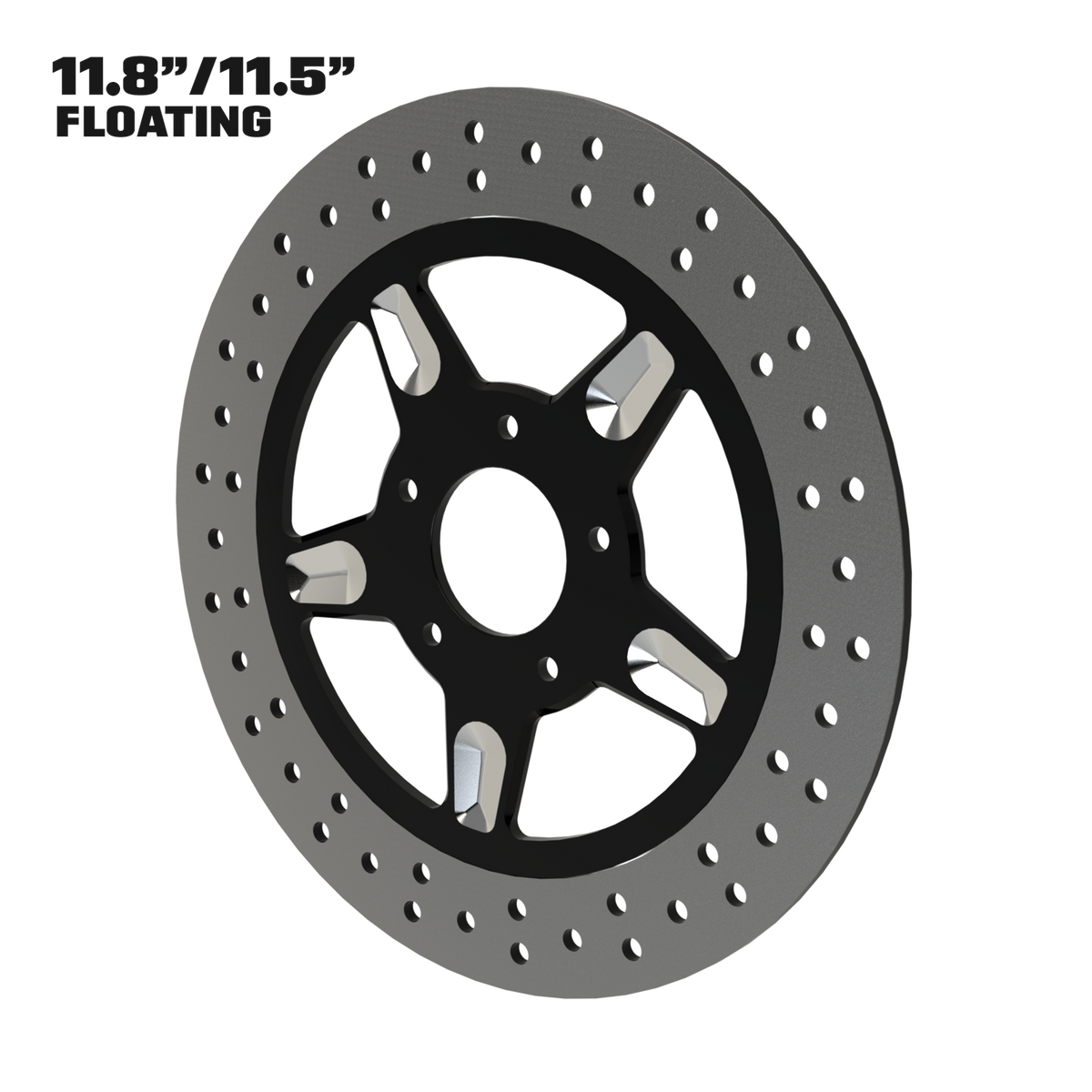 Rev Limit 11" floating rotor in black double cut