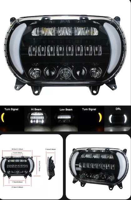 Curly's Inc Shark Tooth 2015 – UP Road Glide LED Headlight