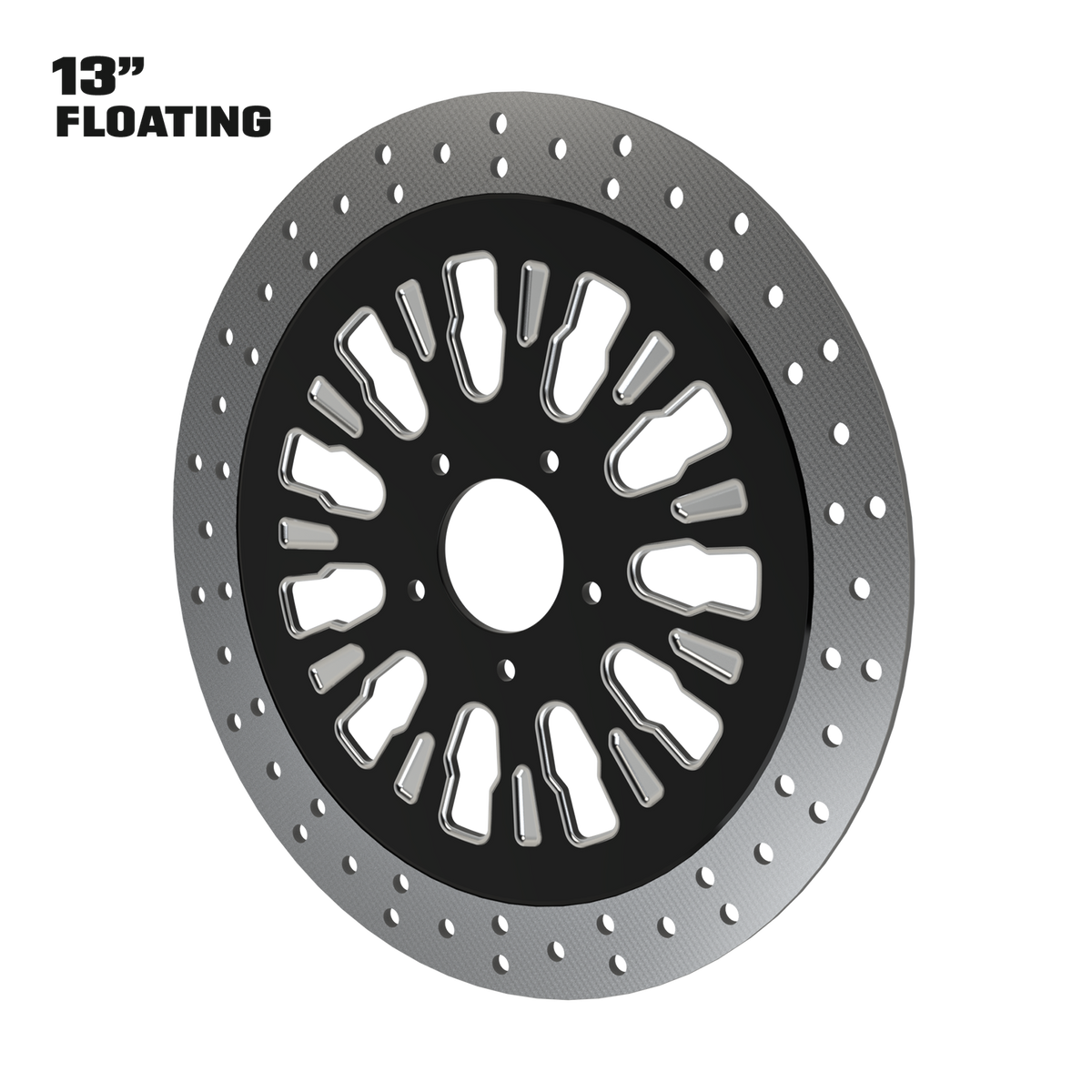 Roulette 13" Floating Rotor in Black Contrast Cut