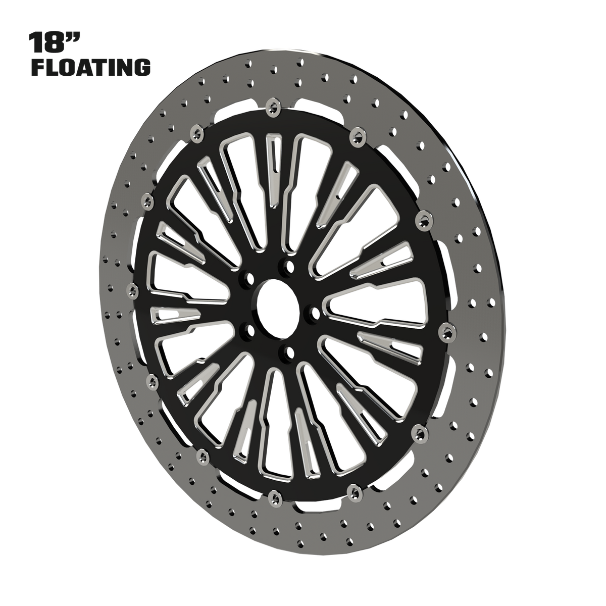 Roulette 18" Floating Rotor in Black Contrast Cut