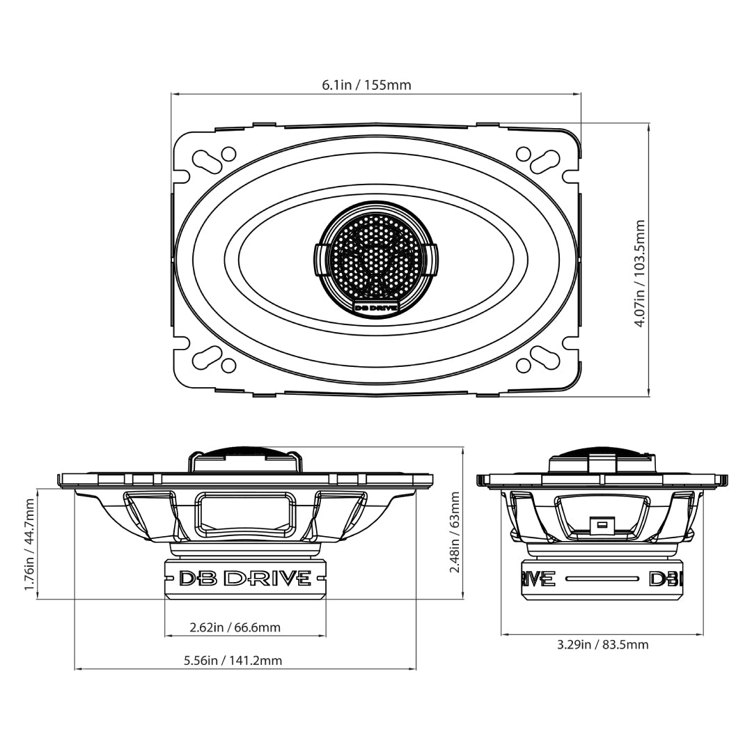 DB Drive S46 : 4"×6" 2-Way Speaker (1 Pair)