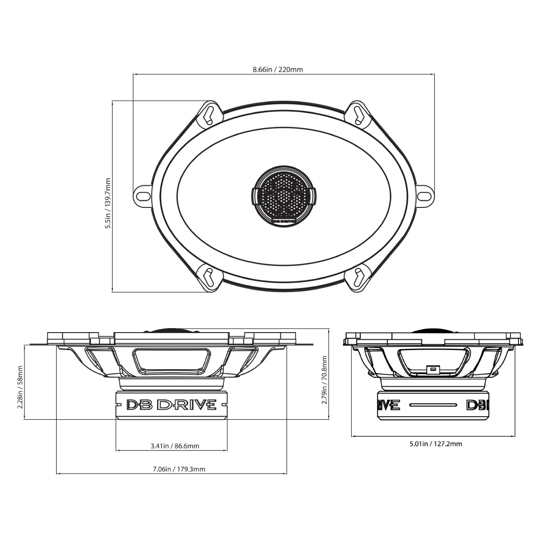 DB Drive S57 : 5"×7" Speed Series 2-Way Speaker (1 Pair)