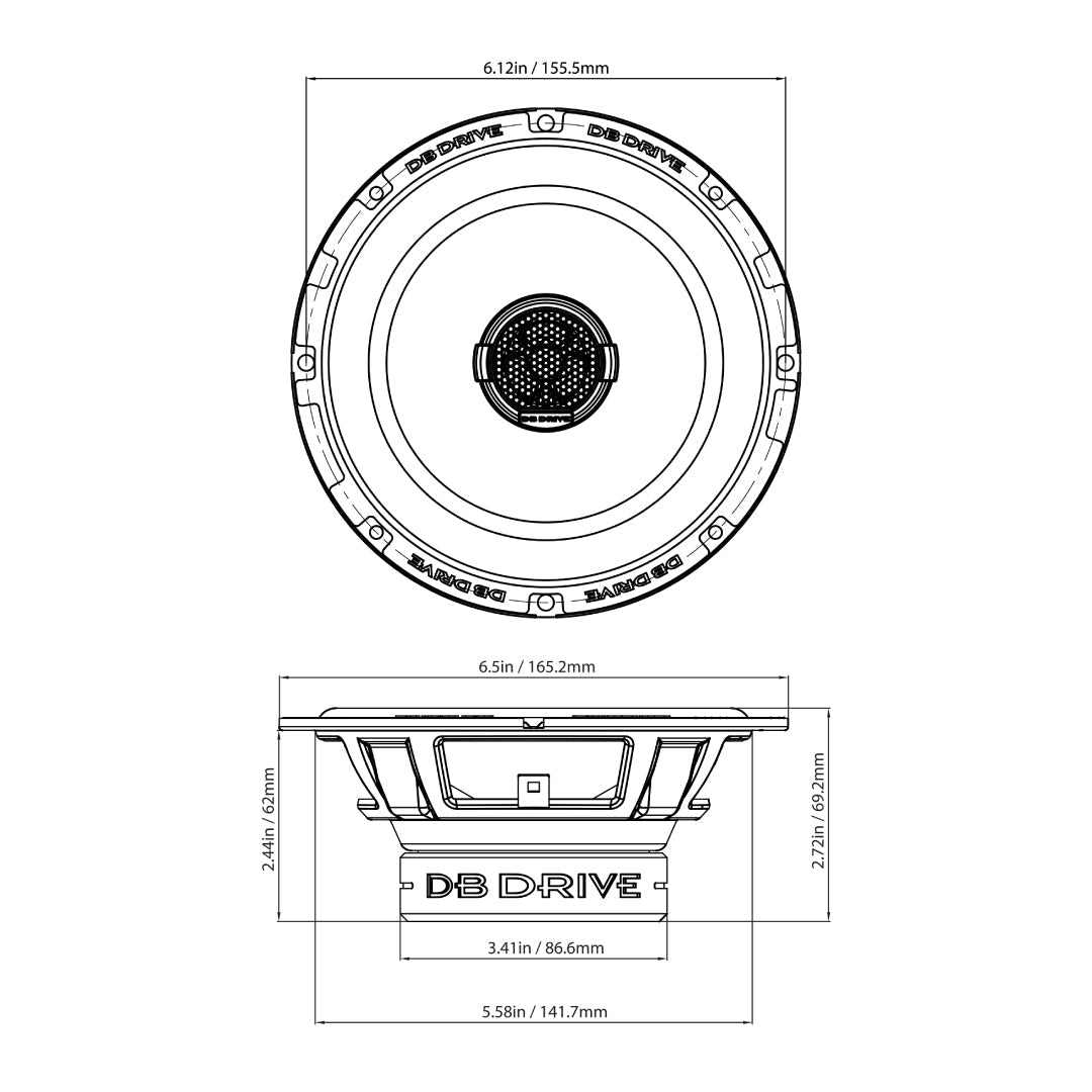 DB Drive S65P : 6.5" Speed Series High Power 2-Way Speaker (1 Pair)