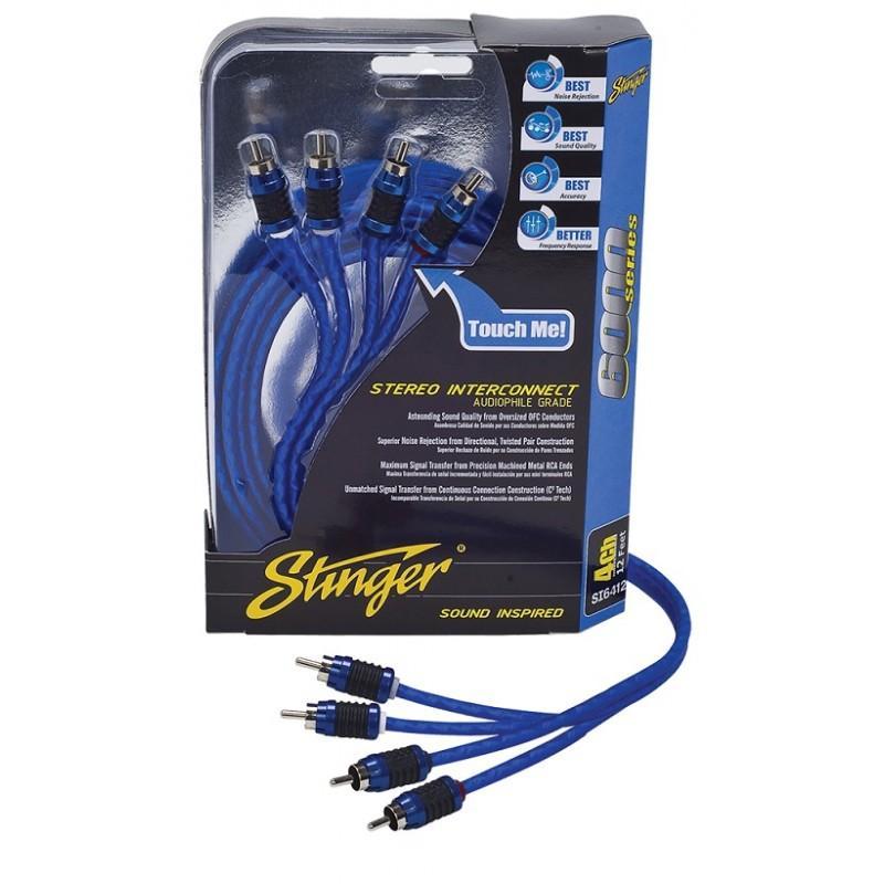 Stinger SI6412 12Ft 4Ch Shielded Directional Twisted Pr Rca