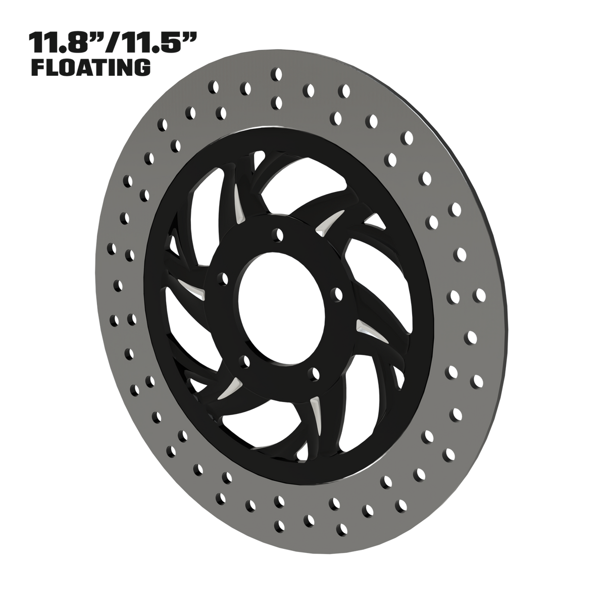 Slinger 11" Floating Rotor in Black Contrast Cut
