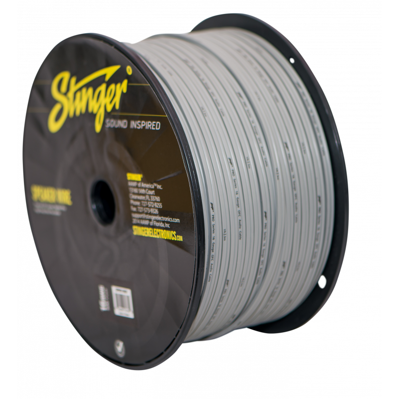 Stinger SPW516GY 16 Gauge Speaker Wire Grey 500ft Roll