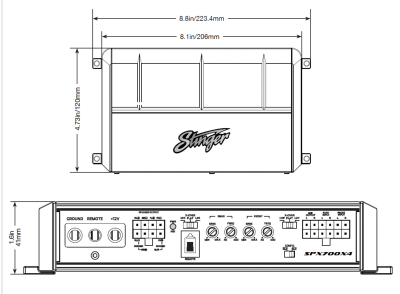 Stinger SPX700X4 Micro 4 Channel 700 Watt Powersports Amplifier