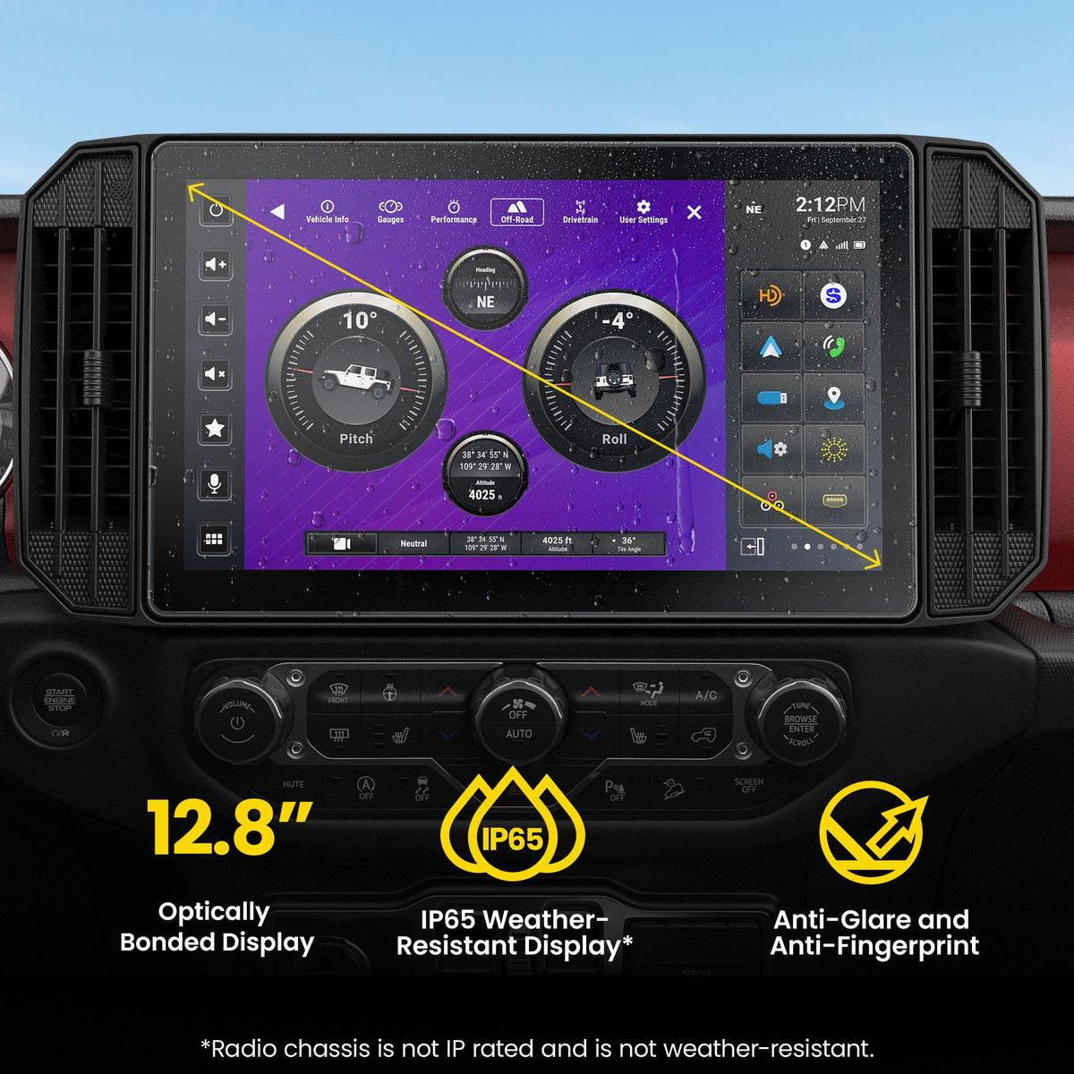 Stinger SRX-JW18128 IX212 HORIZON12 12.8" Media Receiver with Install & Integration Kit for Jeep Wrangler JL/Gladiator JT