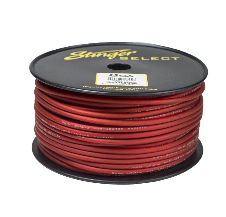 Stinger SSVLP8R Select 8 Gauge Red CCA Power Wire, 250 Ft.