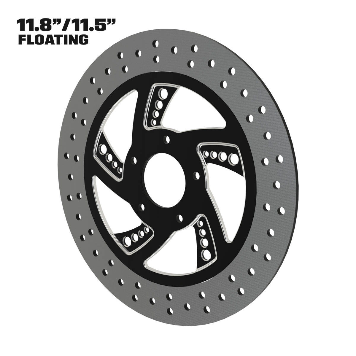 Super Sonic 11" floating rotor in black double cut