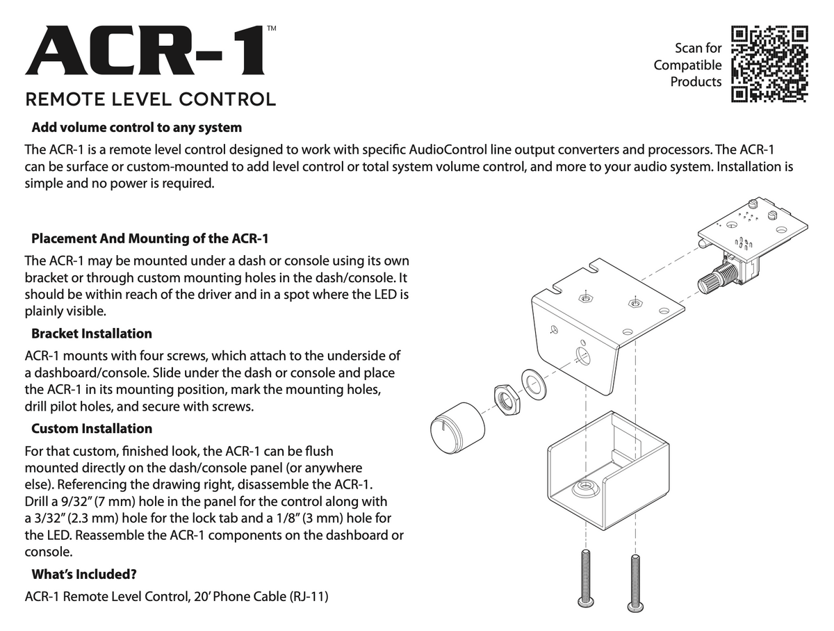 AudioControl ACR-1 Dash Remote