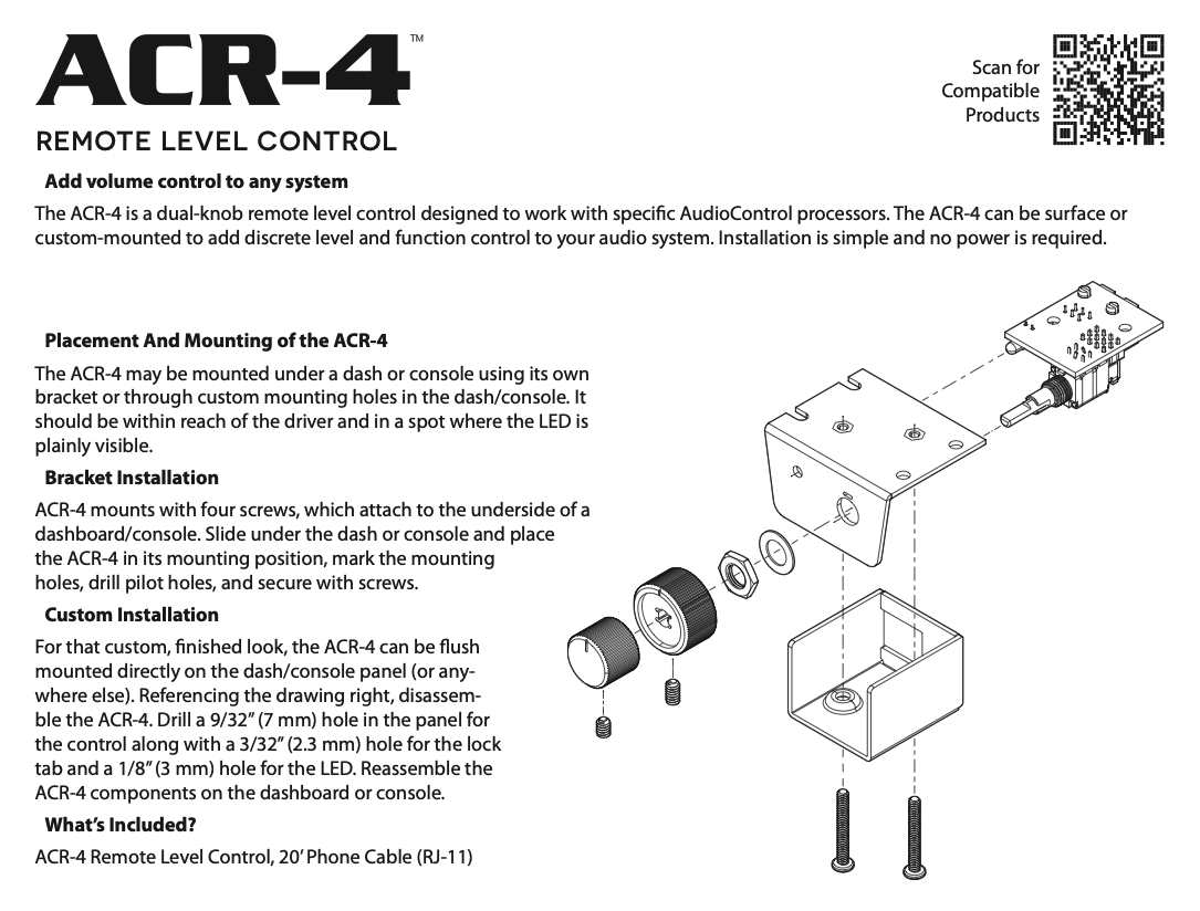 AudioControl ACR-4 Dash Remote