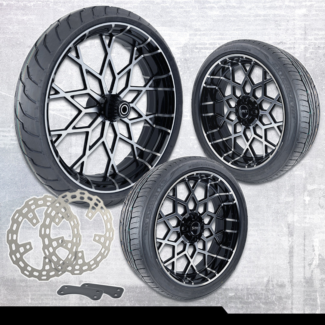 21x3.25"/18x7" Harley-Davidson OG.05 Black Double Cut Trike Kit