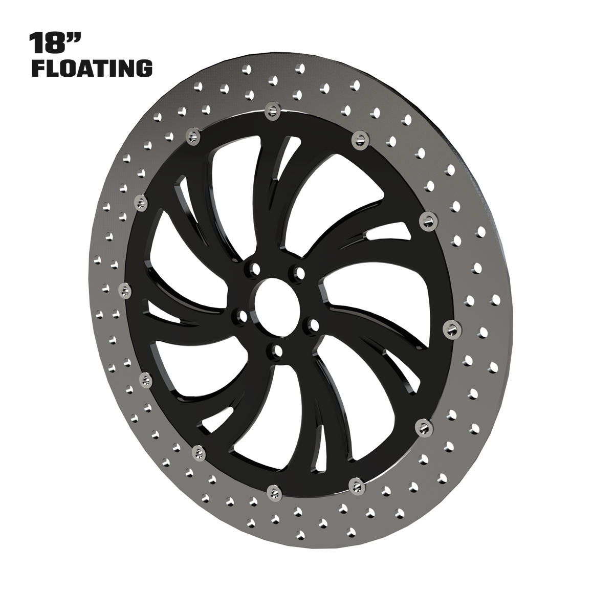 V Arm 18" floating rotor in black