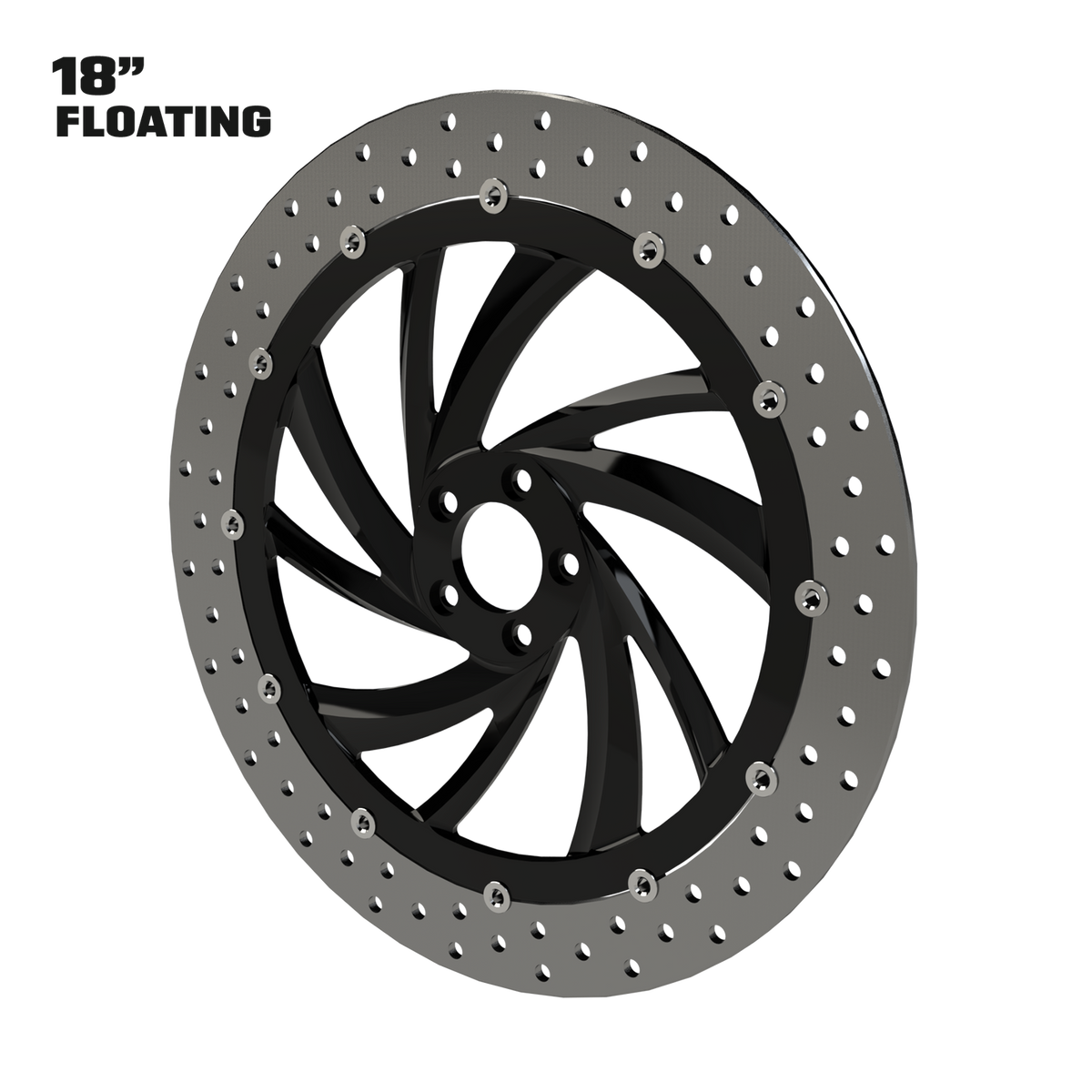 Villas 18" floating rotor in black