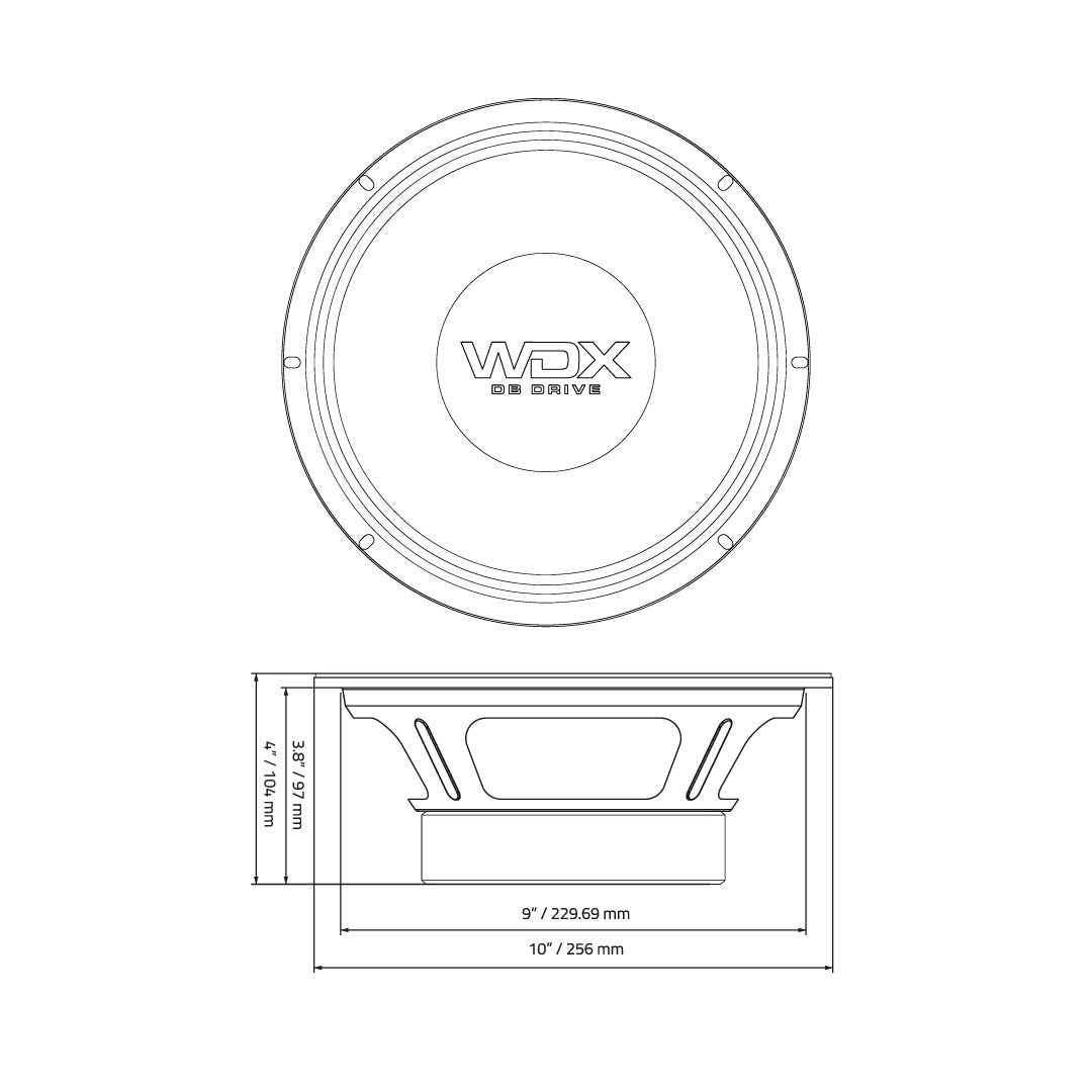 DB Drive WDX7MR10-8 : WDX 7 Series 10" PRO Audio Midrange (8-Ohm)