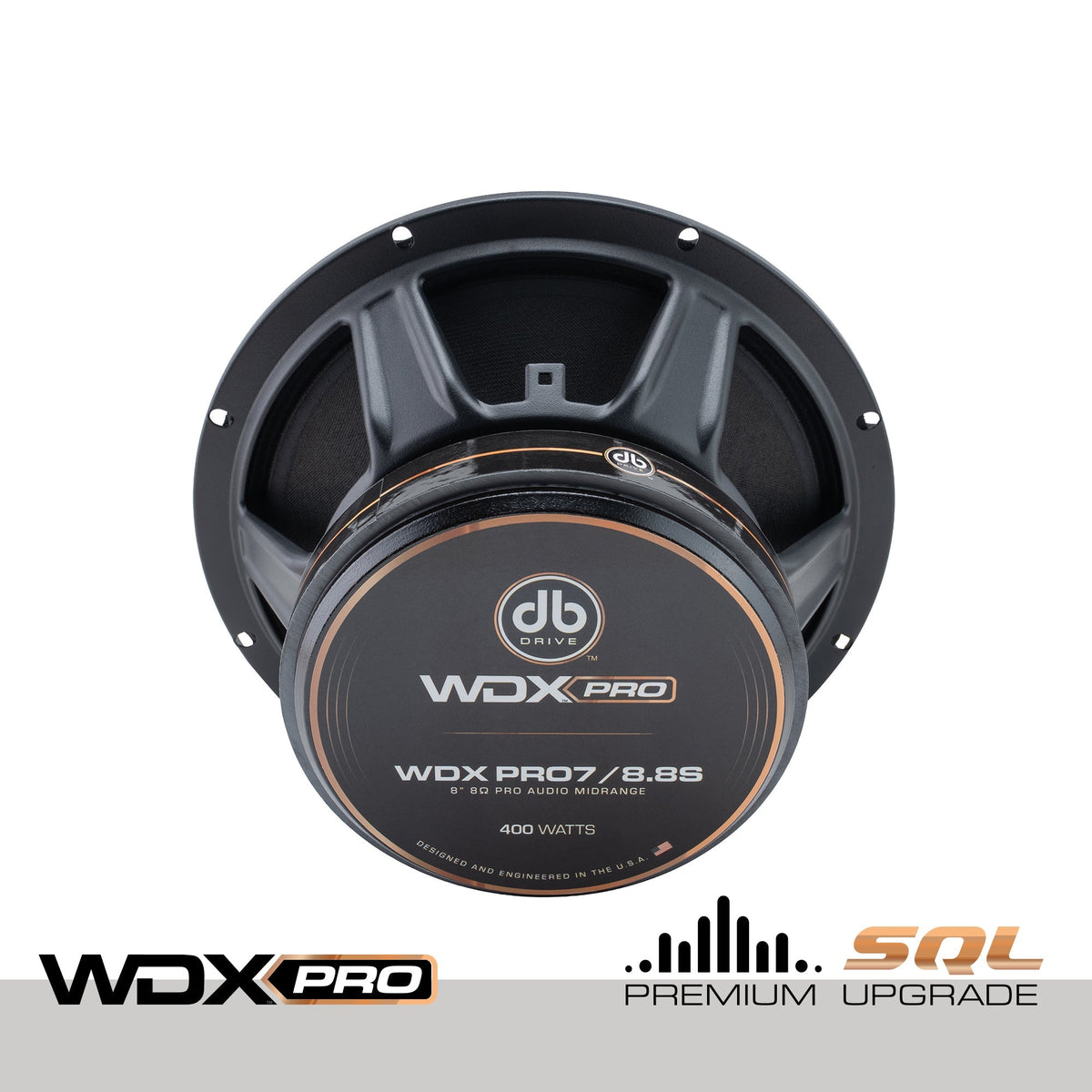 DB Drive WDXPRO7/8.8S : 8" Wide Freq Range-ProAudio mid, 1.5in TIL VC, papercone w/cloth surround, Ferrite (Single)