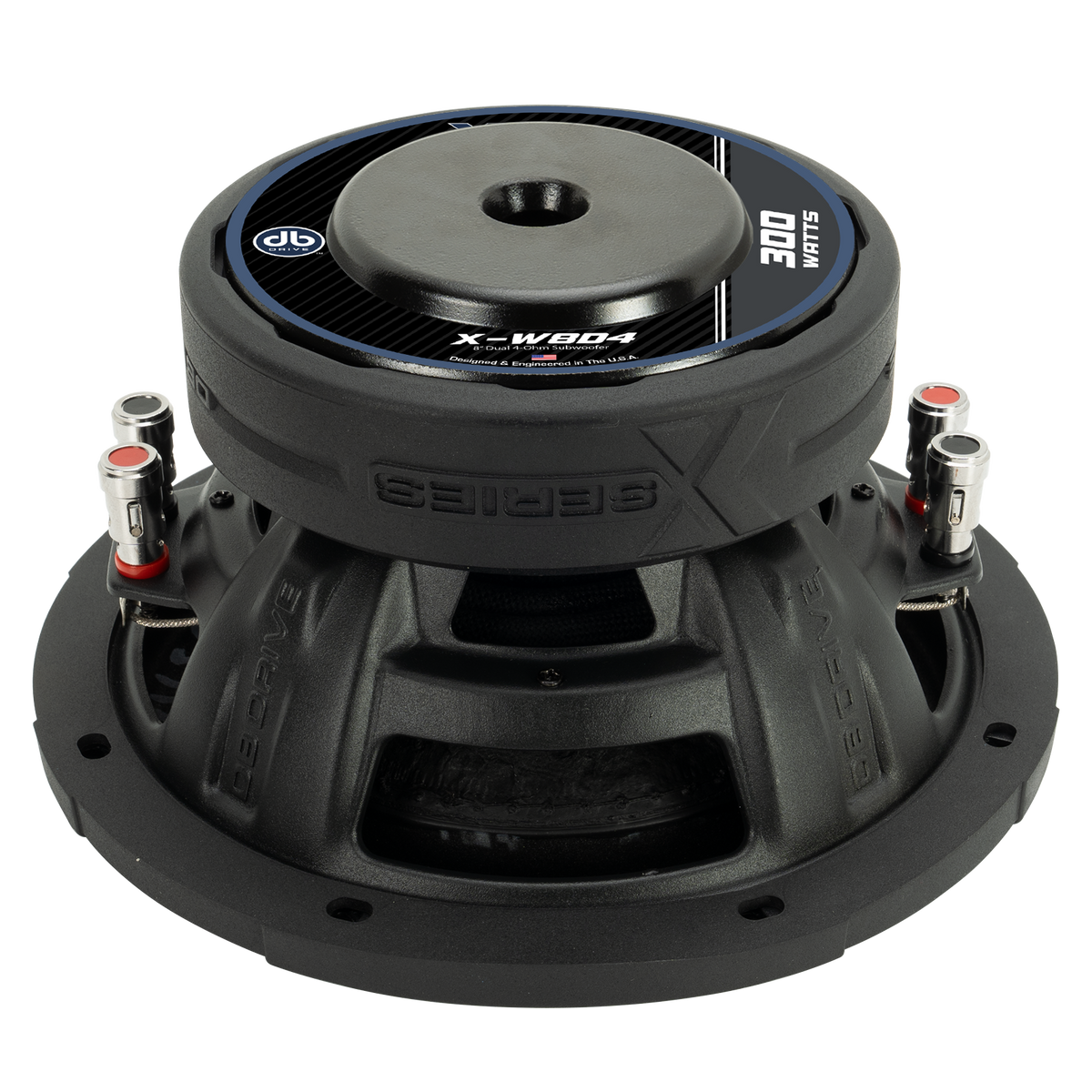 DB Drive PRO-KSUB2000 : 2-Dual 8” 4Ohm Subwoofers (X-W8D4), 1-Mono Amp (PRO1000.1D),1- 4Ga Amp Kit (XRK4MANL)