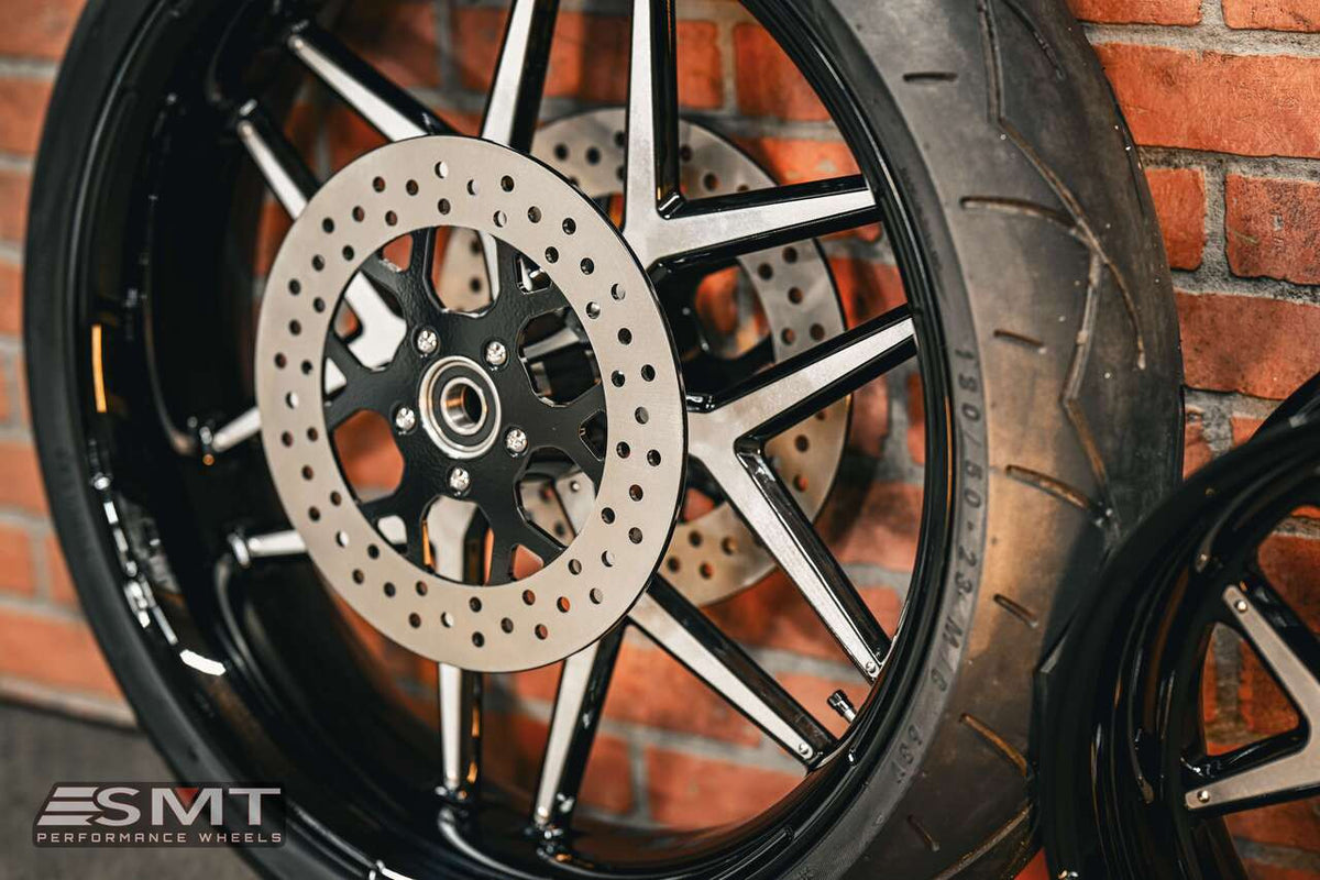 23x5.5" / 18X5.5" BLACK/RAW GT3 PAIR (2009-2023 HD TOURING)