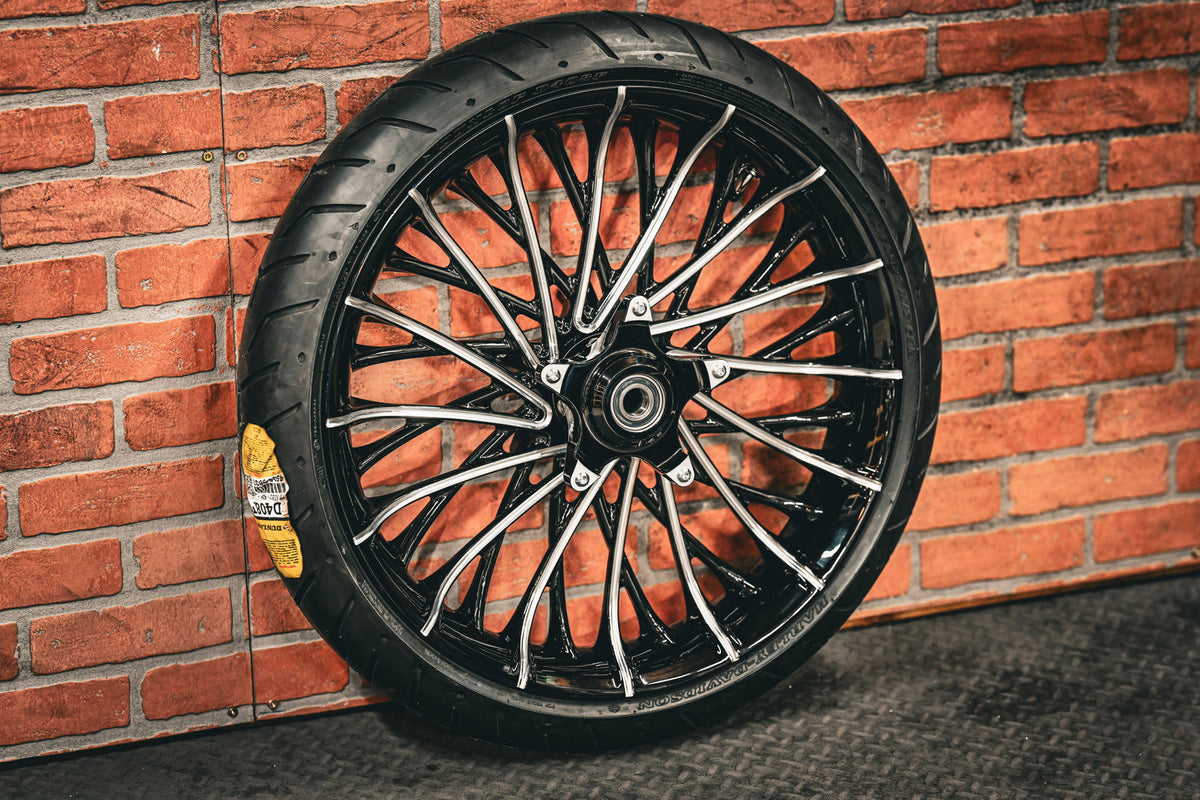 21X3.25" BLACK DOUBLE CUT 3D DIRTY SPOKE (2014-2023 HD TOURING)