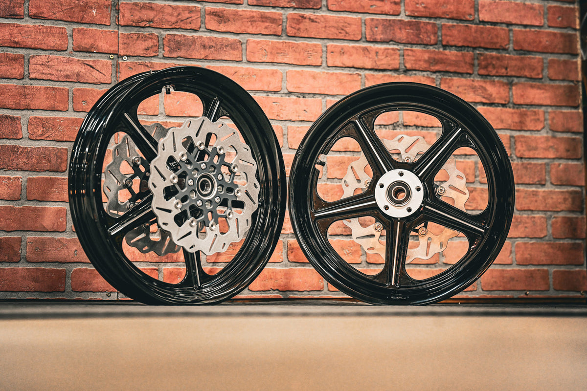 19x3.0" / 18x3.5 BLACK DOUBLE CUT RETRO 14 PAIR (2002-2007 HD TOURING)