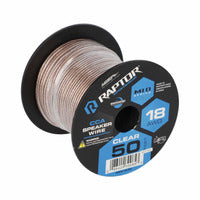 Raptor Vice Series CCA Speaker Wire | 18GA | 50 ft. | Clear - RSW18-50