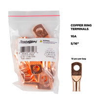 Install Bay Copper Uninsulated Ring Terminal 1 Gauge 5/16 inch - CUR1516