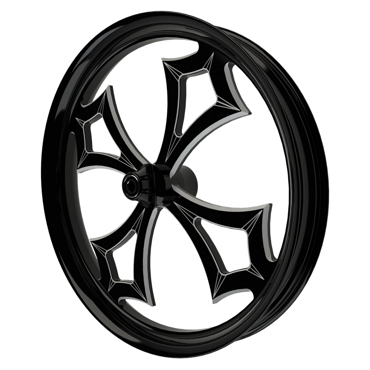 Barbaric Tendencies Harley Softail | Dyna | Sportster Black Double Cut Wheels