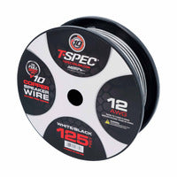 T-Spec V10 OFC Speaker Wire | 12 AWG | 125 ft. | White/Black - V10SW12125-WB