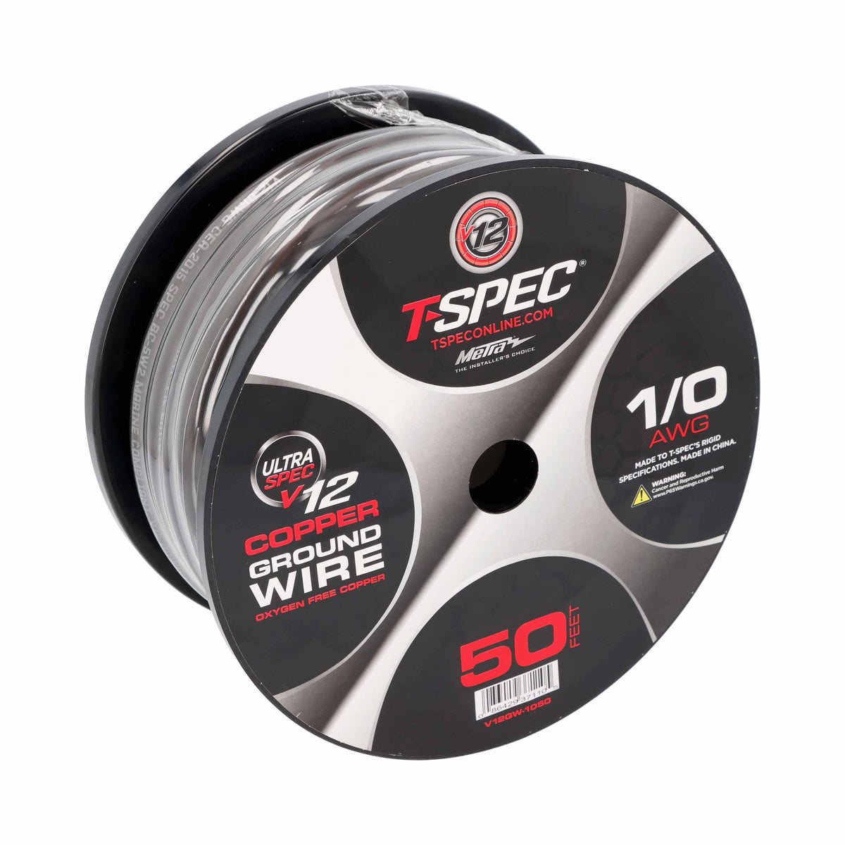T-Spec V12 OFC Ground Wire | 1/0 AWG | 50 ft. | Black - V12GW-1050