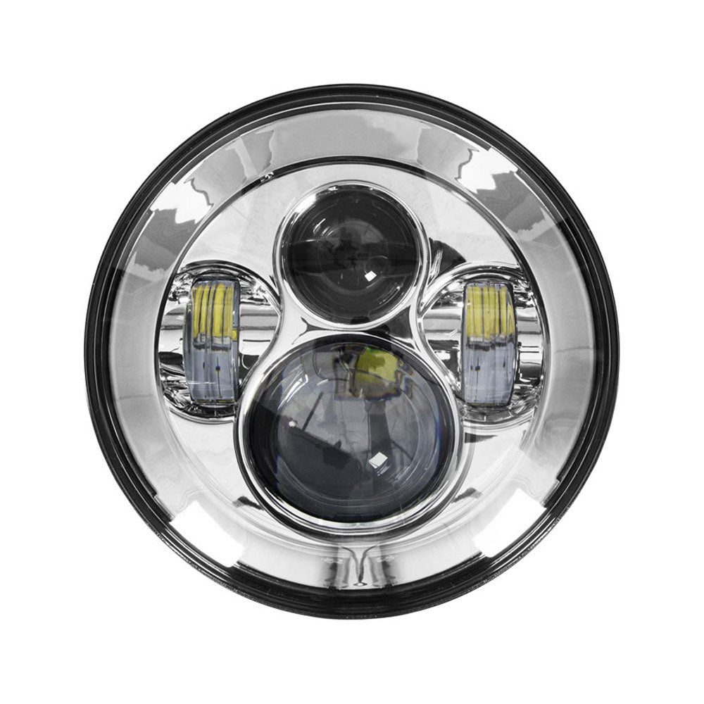 Metra Round Motorcycle Headlights with Silver Face - 7 Inch - BC-701S