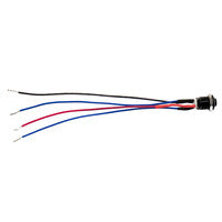 Install Bay Black 12MM Round Illuminated Momentary Switches - Blue - MB12B-2