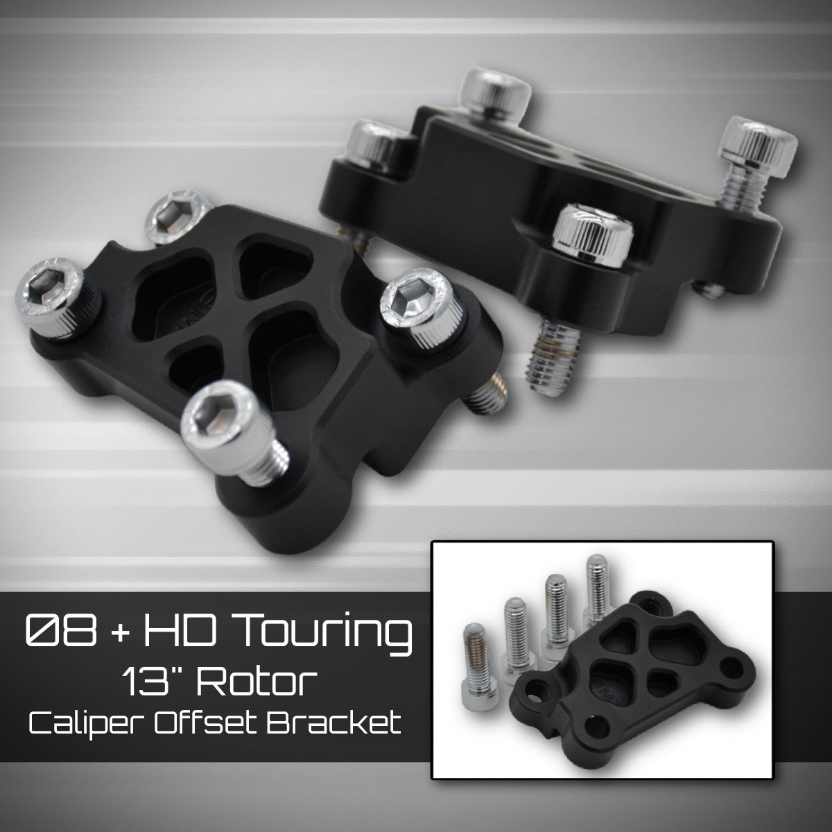 Harley Touring 2008-present 13" rotor caliper offset bracket