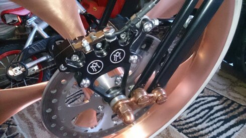 Classic matching rotor on motorcycle wheel