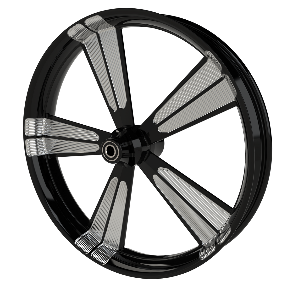 21 Inch Contraband Black Double Cut Harley Wheel