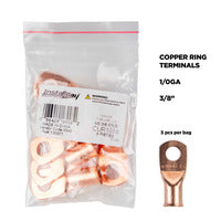 Install Bay Copper Uninsulated Ring Terminal 1/0 Gauge 3/8 inch - CUR1038