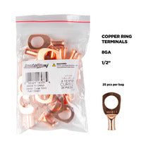 Install Bay Copper Uninsulated Ring Terminal 8 Gauge 1/2 inch - CUR812