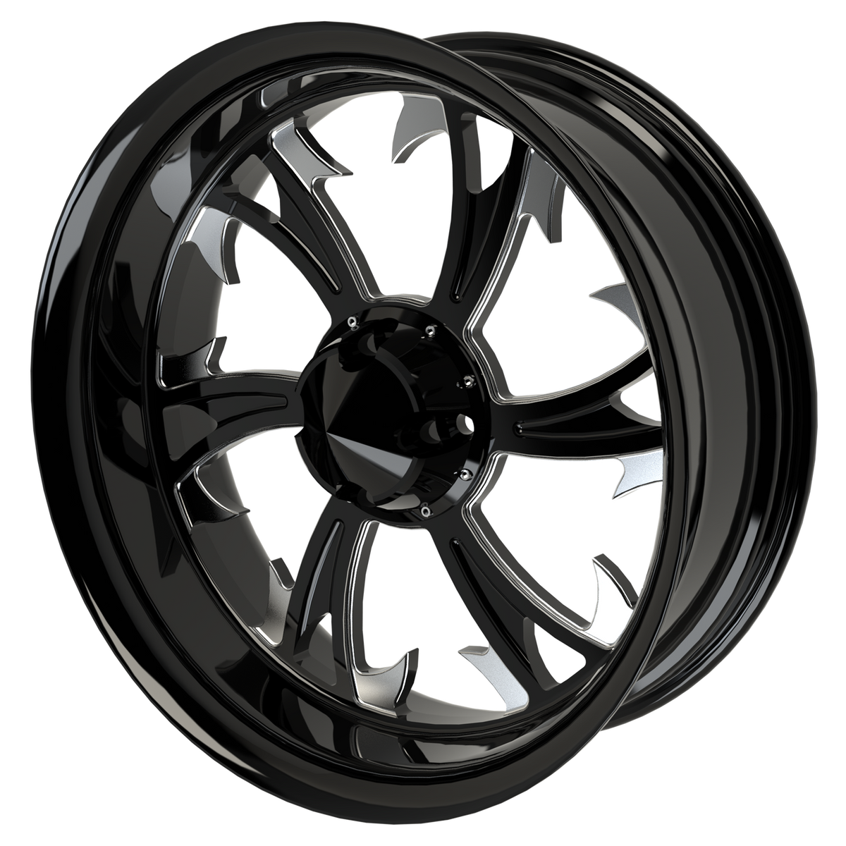 18x7" Harley-Davidson Dirty HKR Black Double Cut Trike Rear Wheel