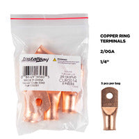 Install Bay 2/0 GA 1/4In Copper Ring - 5Pk - CUR2014